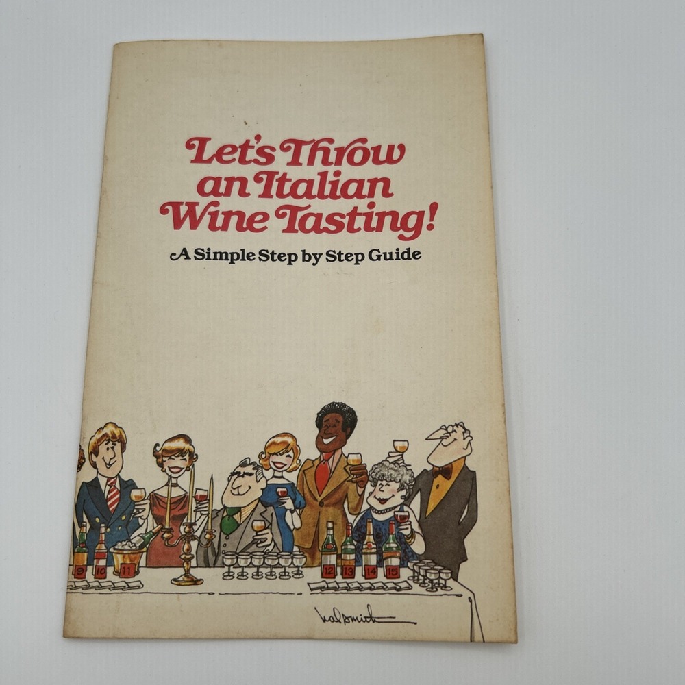 Vintage 1981 Wine Tasting Book Italian Party Guide Mid Century Humor Booklet
